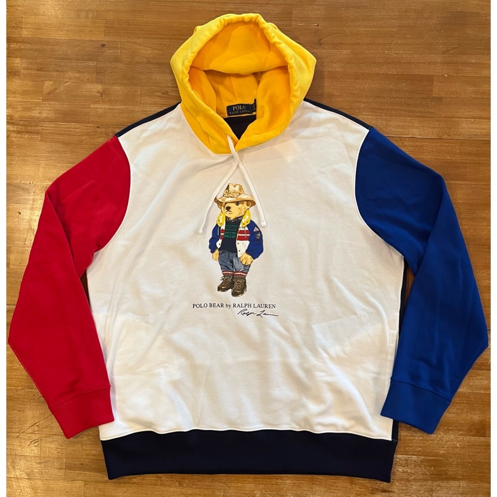 POLO RALPH LAUREN Color Block Polo Bear Hoodie - Picture 6 of 6